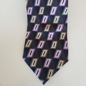 Men's Purple Grey 100% Silk Tie